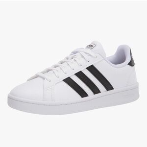 NWT Adidas Women White Leather Sneakers Black Stripes Size 9 Classic